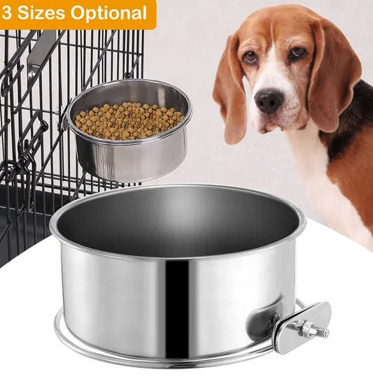 Stainless Steel Hanging Dog & Cat Food Bowl