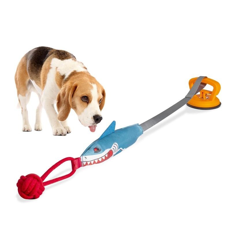 Shark Suction Cup Dog Chew Toy with Rope
