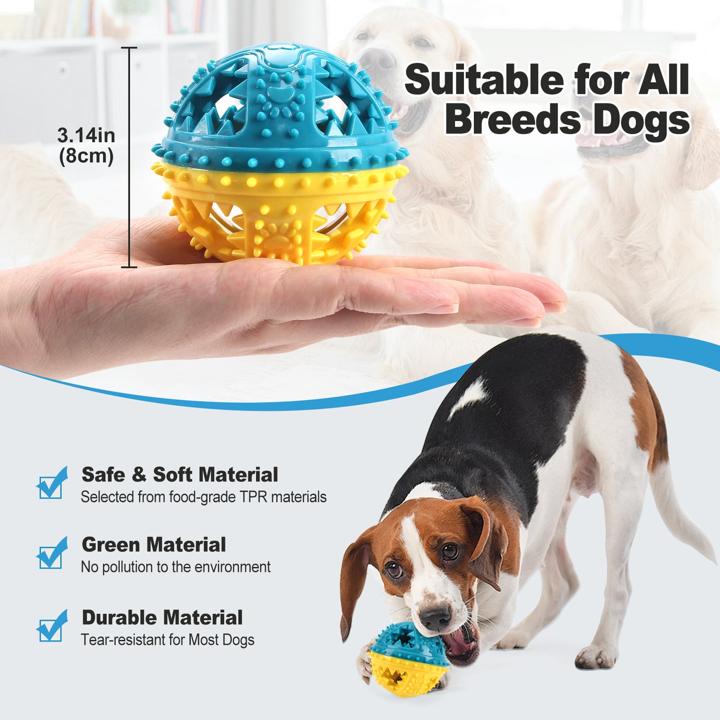 Interactive Dog Chew & Treat Dispensing Ball