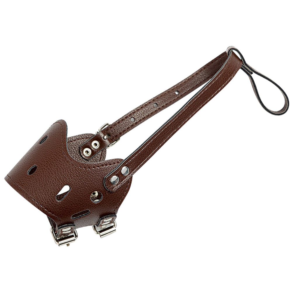 Leather Dog Muzzle Adjustable Breathable Secure