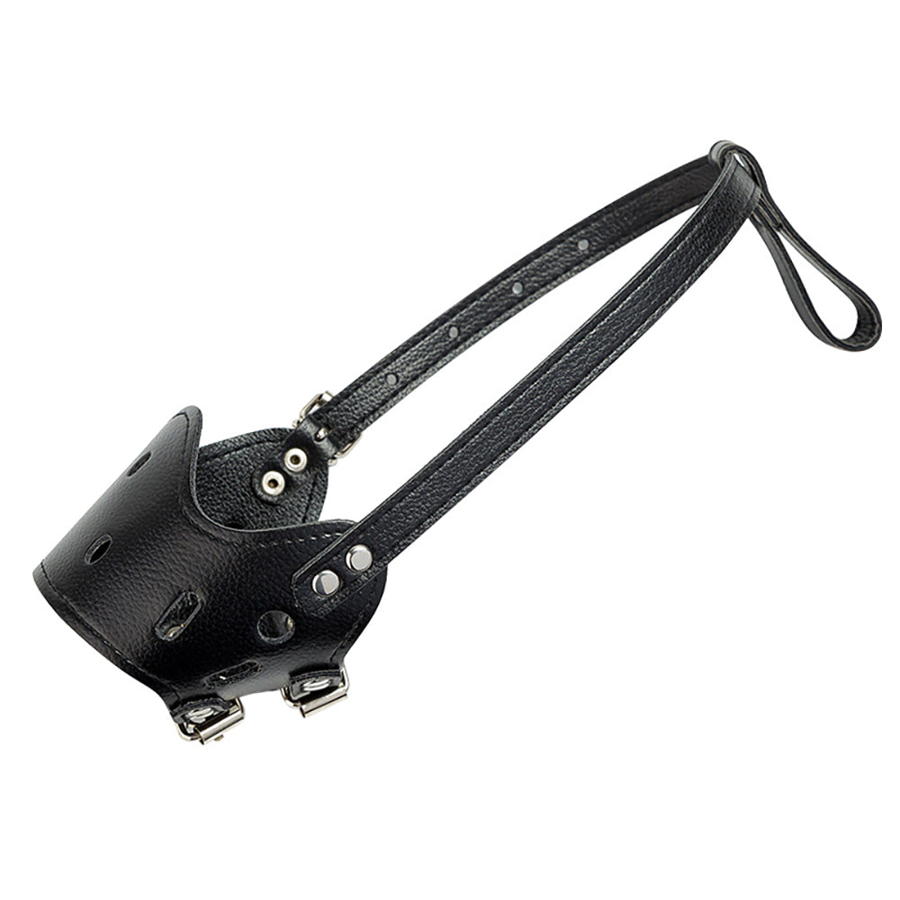 Leather Dog Muzzle Adjustable Breathable Secure