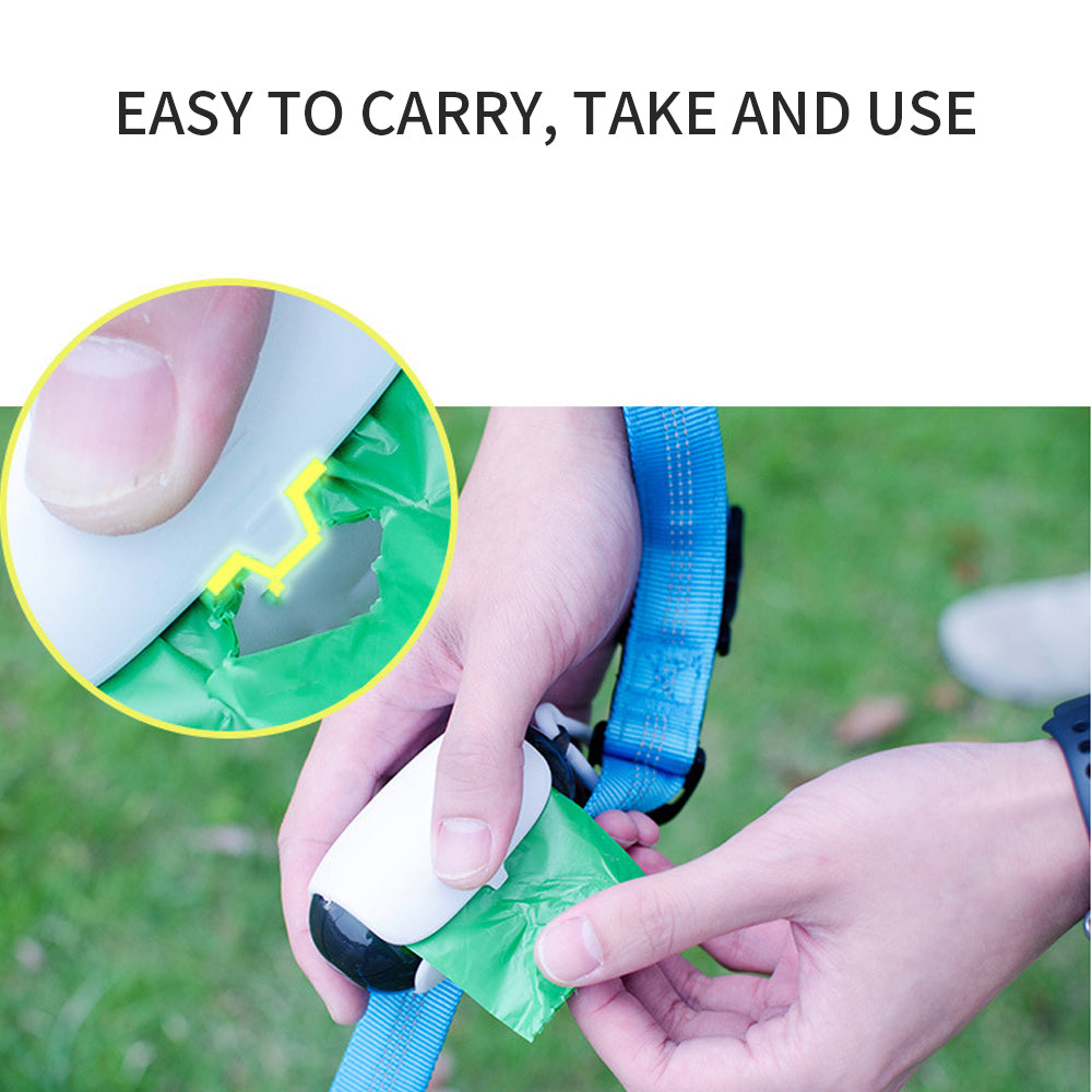 Dog Poop Bag Holder with Leash Attachment