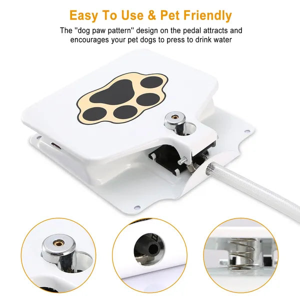 Outdoor Dog Water Fountain Step-On Dispenser