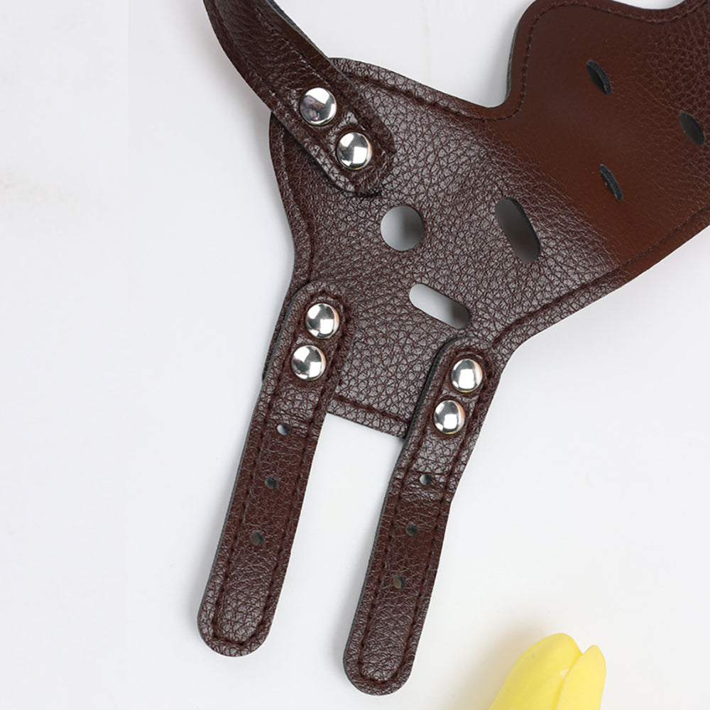 Leather Dog Muzzle Adjustable Breathable Secure
