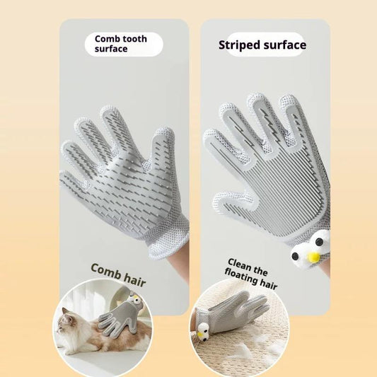 2-in-1 Pet Grooming Gloves & Hair Removal Brush