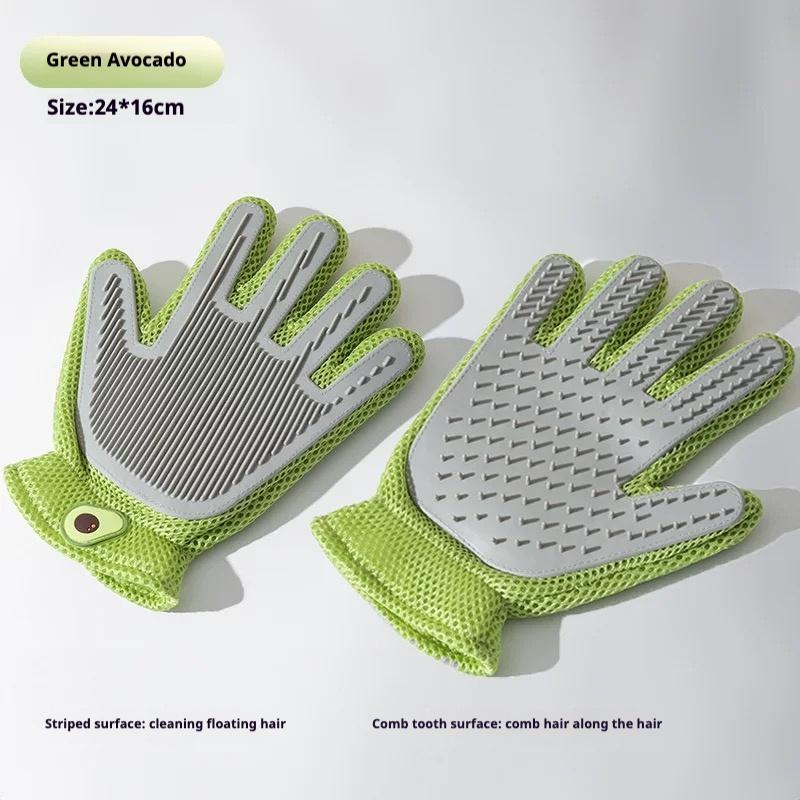 2-in-1 Pet Grooming Gloves & Hair Removal Brush