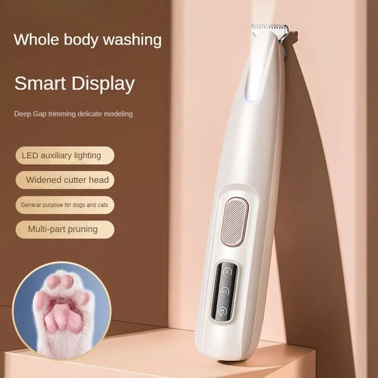 Waterproof LED Dog Paw Hair Trimmer 18mm Blade