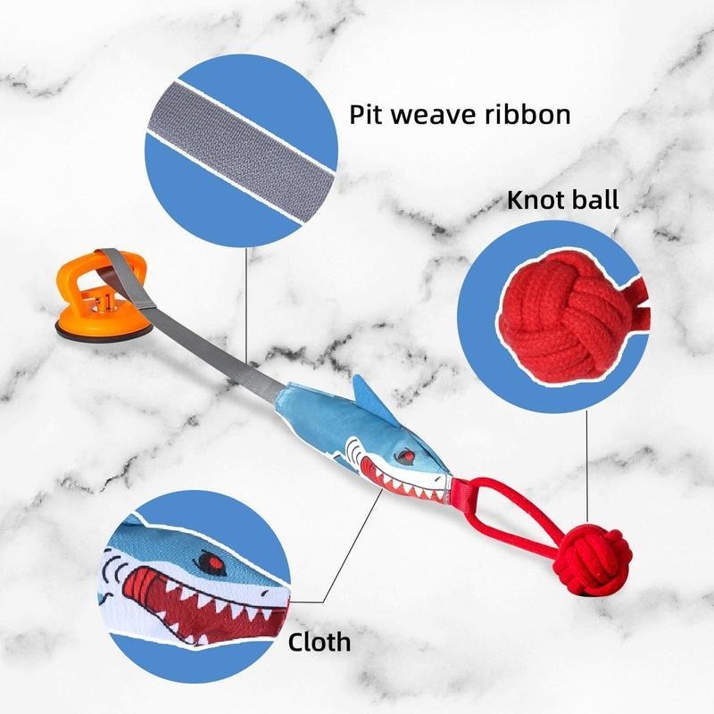 Shark Suction Cup Dog Chew Toy with Rope