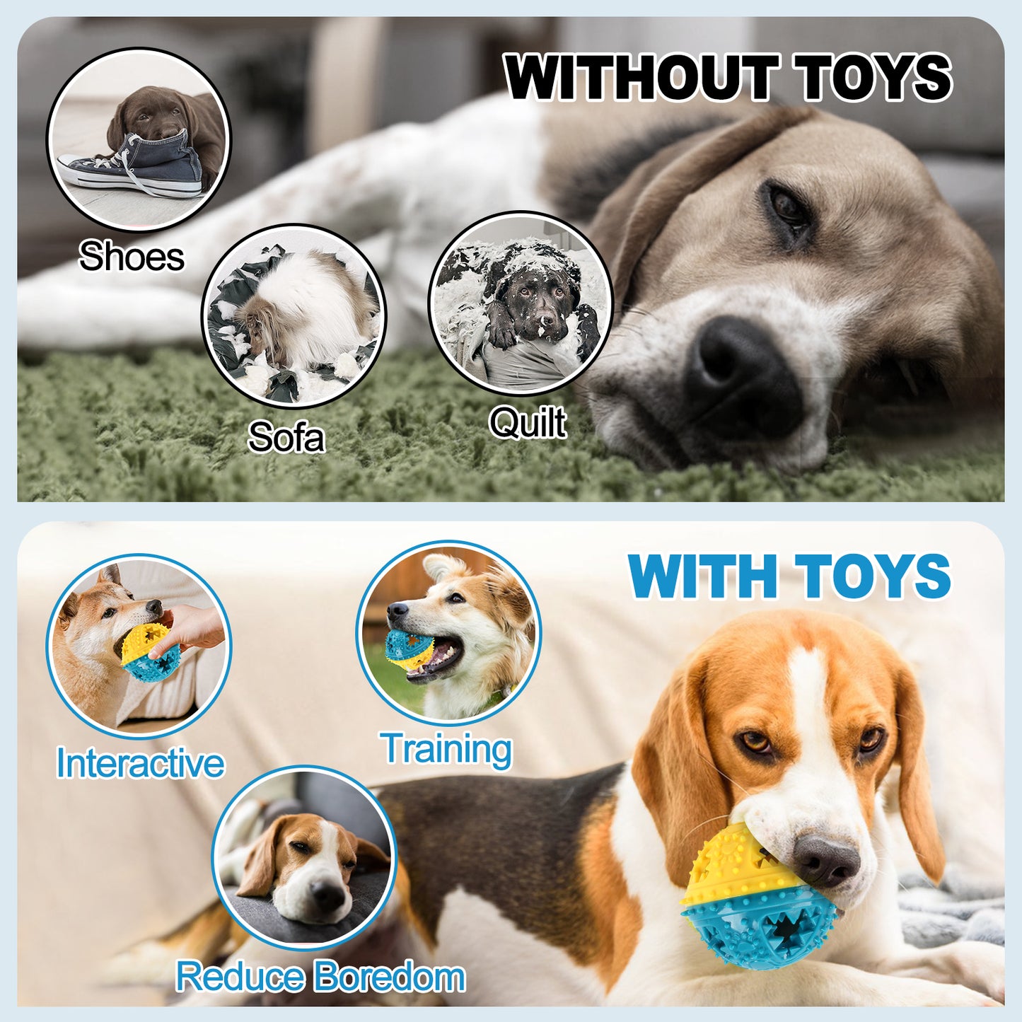 Interactive Dog Chew & Treat Dispensing Ball