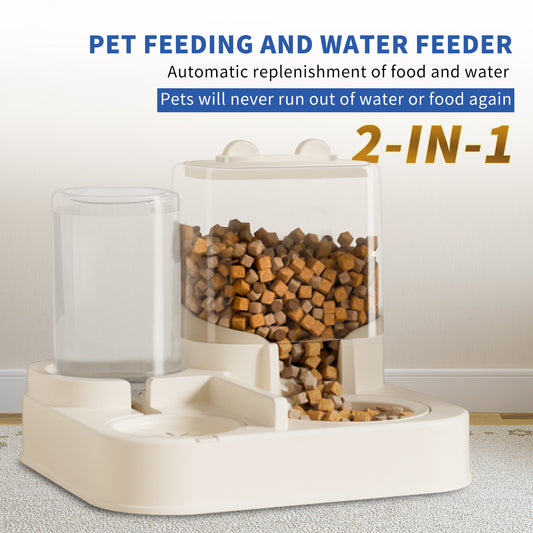 Transparent Automatic Pet Food & Water Dispenser