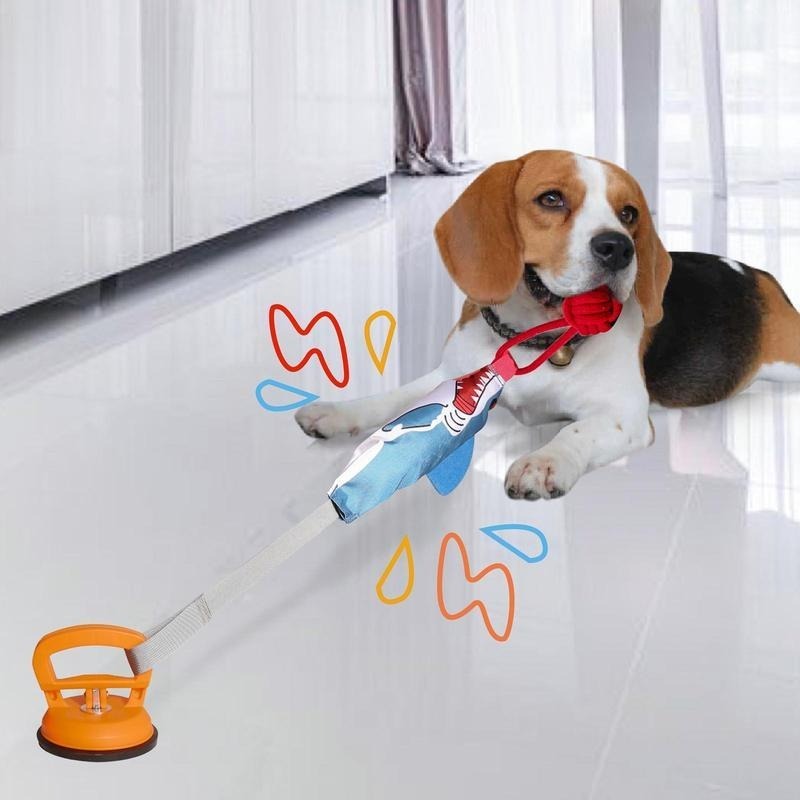 Shark Suction Cup Dog Chew Toy with Rope
