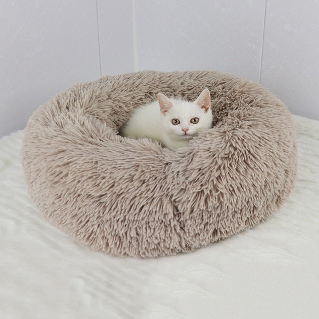 Long Plush Dog Beds Calming Bed Hondenmand Pet Kennel Super Soft Fluffy Comfortable Dounts Sofa For Large Dog Cat House