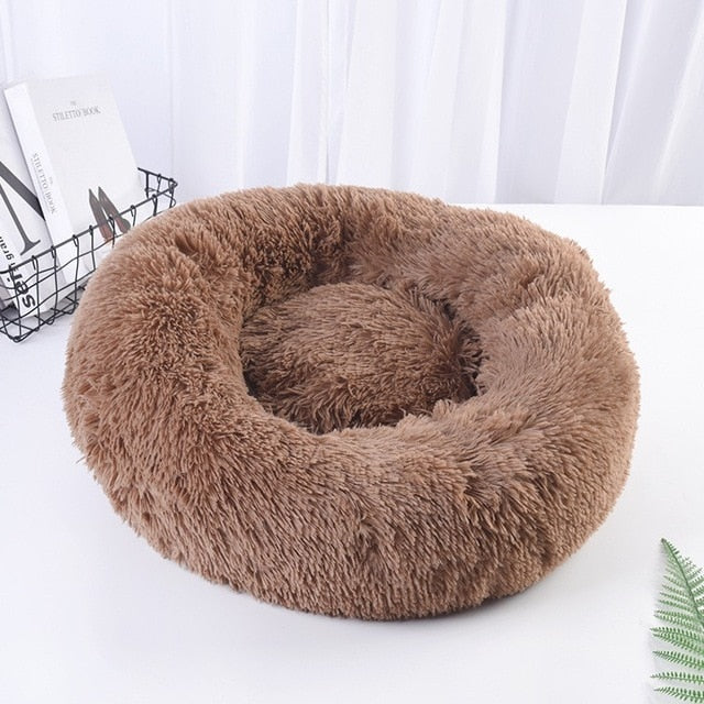 Long Plush Dog Beds Calming Bed Hondenmand Pet Kennel Super Soft Fluffy Comfortable Dounts Sofa For Large Dog Cat House