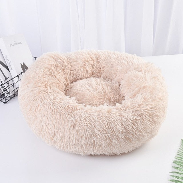 Long Plush Dog Beds Calming Bed Hondenmand Pet Kennel Super Soft Fluffy Comfortable Dounts Sofa For Large Dog Cat House