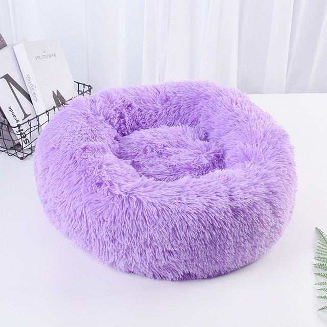 Long Plush Dog Beds Calming Bed Hondenmand Pet Kennel Super Soft Fluffy Comfortable Dounts Sofa For Large Dog Cat House