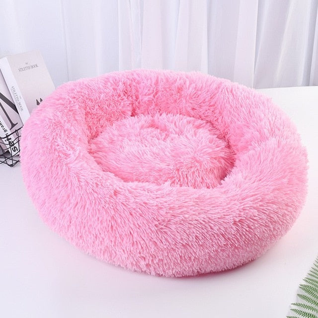 Long Plush Dog Beds Calming Bed Hondenmand Pet Kennel Super Soft Fluffy Comfortable Dounts Sofa For Large Dog Cat House