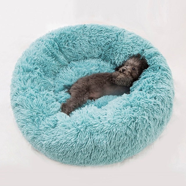 Long Plush Dog Beds Calming Bed Hondenmand Pet Kennel Super Soft Fluffy Comfortable Dounts Sofa For Large Dog Cat House